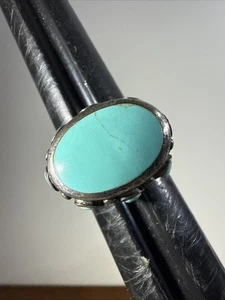 925, Sterling Silber Vintage Türkis Statement, Ring Gr. 8, Multi Stein, Unisex - Bild 1 von 8
