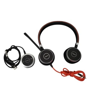 Jabra Evolve 40 Stereo UC Corded Headset HSC017 w/ USB Adapter ENC010 EUC - Zdjęcie 1 z 12