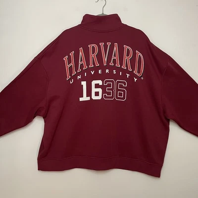 Harvard University Sweatshirt Sweater UK 18/20 Vintage Fit Boxy Relaxed Burgundy - Image 1 of 4