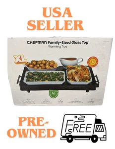 Chefman XL Family-Sized Glass Top Warming Tray 21"x16" Black - Picture 1 of 5