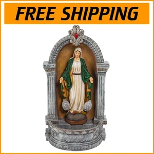 Colorful 12-Inch Virgin Mary Statue - Perfect for Baptism and Communion Gifts - Picture 1 of 11