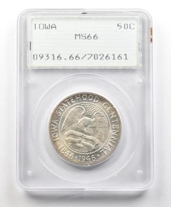 1946 Iowa Commemorative Half Dollar MS66 PCGS Rattler *4909 - Picture 1 of 3