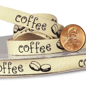 Coffee Beans Printed Cotton-Like Ribbon - 3/8" Wide X 25 Yards (4837173) - Picture 1 of 1