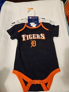 Detroit Tigers MLB Genuine Baby Infant Size 6/8 M 2 Piece Bodysuit Set New - E2 - Picture 1 of 4
