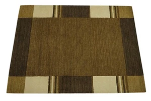 Braun 140x200 cm Carpet 100% Wool Oriental Rug Orange Hand-tufted HT600 - Picture 1 of 5