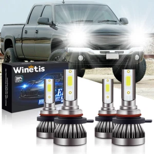 Combo de faros LED 9005 9006 para GMC Sierra 1500 2500 HD 3500 2001-2006 - Imagen 1 de 9