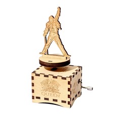 MUSIC BOX CARILLON QUEEN FREDDIE MERCURY BOHEMIAN RHAPSODY SONG WOOD GIFT REGALO