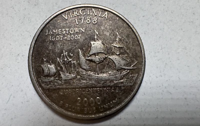 2000D Virginia State Quarter - Clad Error on Obverse & Reverse - Image 1 of 2