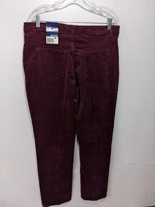 NWT Basic Edition Corduroy Pants Womens 12 Straight Leg Burgundy #5555 - Picture 1 of 9