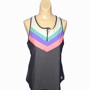 Gerry Badeoberteil Gr. 16 Retro gefüttert wattiert Viertelreißverschluss grau pink blau lila Vintage - Bild 1 von 8