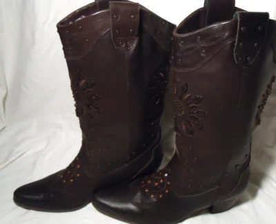 Botas de Vaquero Naughty Monkey "Yee Haw" Cuero Marrón - Para Mujer Talla 6 Foto 1 de 4