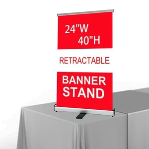 "Bandera retráctil estándar soporte enrollable banner soporte 24""x 40"" (solo soporte) - Imagen 1 de 12