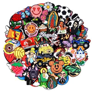 100 Pcs Cute Cartoon Anime Shoe Charms for Kids Boys Girls Shoe Accessories - Picture 1 of 9