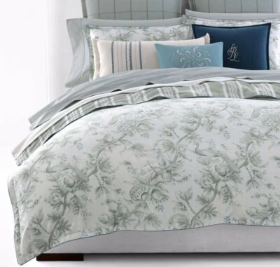 Ralph Lauren Julianne Toile Queen 3pc Comforter Set Sage- Preowned - Image 1 of 4