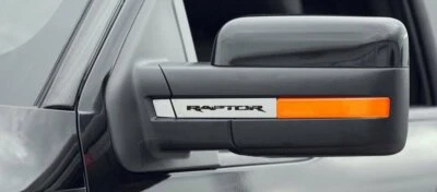 Par de emblemas de espejo retrovisor para camioneta Ford F-150 SVT Raptor 2010-2014 acero inoxidable cepillado Foto 1 de 3