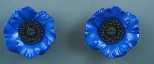 POPPY FLOWER - X-LARGE CLOTHING BUTTON - SET OF 2 - Picture 1 of 3