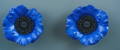 POPPY FLOWER - X-LARGE CLOTHING BUTTON - SET OF 2 - Image 1 of 3
