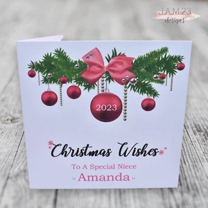 Personalised  Female Christmas Card Daughter Granddaughter Friend Sister Niece - Picture 1 of 9