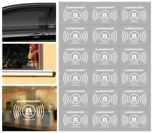 18 Stück Alarmanlagen Aufkleber, alarmgesichert Aufkleber transparent - Bild 1 von 2