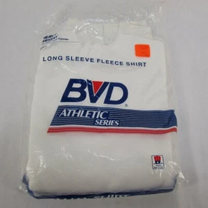 Vintage 1989 BVD Athletic Series weiß langärmeliges Vliesshirt Sweatshirt - Bild 1 von 4