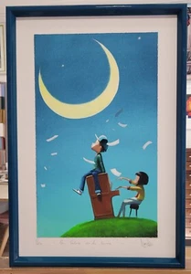 Diego Santini Giclèe Art Print Fai felice anche la luna - Picture 1 of 2