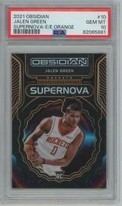 Jalen Green PSA 10 2021 Panini Obsidian Supernova Electric Etch Orange RC /35 - Picture 1 of 2