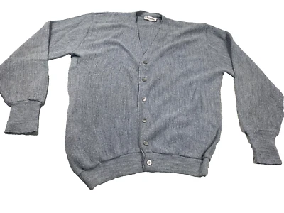 Cárdigan Suéter Vintage Jantzen Para Hombre Grande Gris Tejido Botón Frontal Hecho en EE. UU. Foto 1 de 4
