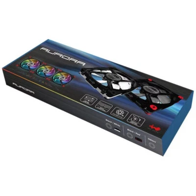 InWIN AURORA ARGB FAN KIT LED strip x2 RGB-BLKRED-3pack of 120mm fans - [F36] - Image 1 of 3