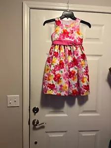 American Princess Girls Pink White Floral Rose Party Dress Flower 7 STYLE70599 - Picture 1 of 4