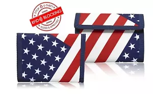 Billetera con bloqueo RFID bandera nacional EE. UU. Reino Unido Canadá ranuras para tarjetas bolsa de bolsillo bolso - Imagen 1 de 100