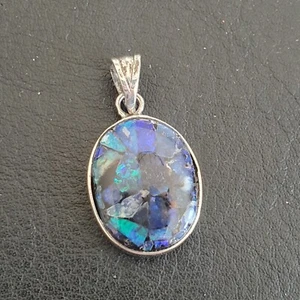 Opal Anhänger Mosaik Und Silber. Superb (4) - Bild 1 von 19