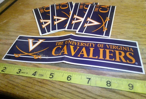 5 NCAA collegiate banner stickers officially licensed Virginia Cavaliers Cover