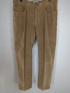 Joseph Abboud Mens Athletic Fit Fine Wale Corduroy Pants 34x29 Tan Brown - Picture 1 of 3