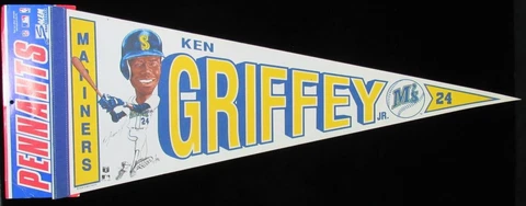 1989 Ken Griffey Jr. Seattle Mariners Baseball 29x12 Felt NEW MLB Pennant Cover