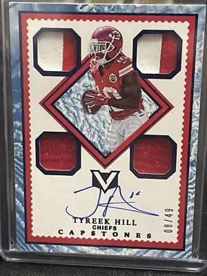 2017 Panini Vertex Tyreek Hill 08/49 Chiefs Dolphins ROOKIE CP-TH Game Used Key - Image 1 of 4