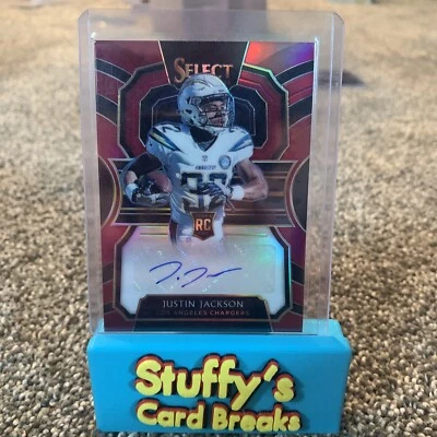 2018 Panini Select - Rookie Auto Silver Prizm #d /75- Justin Jackson #RS-JJ - Image 1 of 2