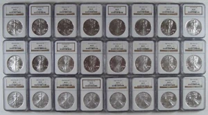 Complete 1986-2009 American Silver Eagle Collection Set, All 24 Coins NGC MS69 - Picture 1 of 3