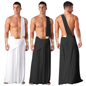 FEESHOW Mens Ancient Egypt Gladiator Greek God Costume Roman Toga Caesar AU - Picture 1 of 28