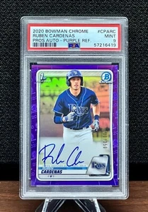 RUBEN CARDENAS 2020 Bowman 1st Chrome Purple Refractor Auto #/250 PSA 9 Low Pop! - Picture 1 of 3