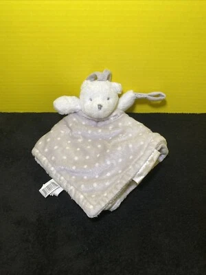 Mantas y Beyond Lovey Oso de Peluche Gris Blanco Lunares Manta Chupete Soporte Foto 1 de 4