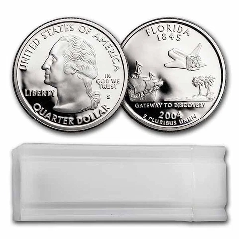 2004-S Florida Statehood Quarter 40-Coin Roll Proof (Silver) - SKU#40861 Cover