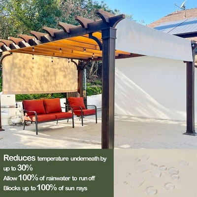 ALION 100% UV Protect Waterproof Pergola Replacement Canopy Shade Cover w/ Rod Pockets