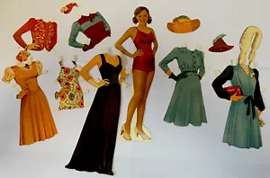 Vintage Bathing Beauty PAPER DOLL Girl w/CLOTHES & ACCESSORIES - Picture 1 of 7