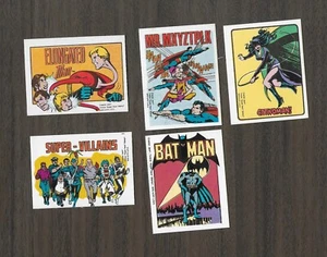 5 Different 1979 Cracker Jack DC Superhero Stamps - Picture 1 of 2