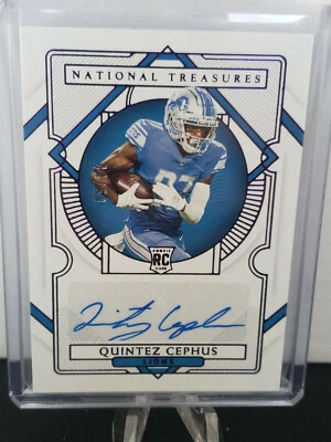 2020 National Treasures Quintez Cephus PURPLE Rookie Signatures 44/50 - Image 1 of 2