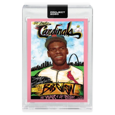 2020 TOPPS PROJECT 2020 #124 BOB GIBSON - BY KING SALDEEN - Image 1 of 2