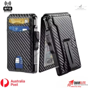 Men’s Pop-Up Card Holder Wallet – RFID Blocking, Slim Bifold with Money Clip - Picture 1 of 25