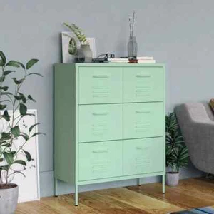 vidaXL Drawer Cabinet Mint 80x35x101.5 cm Steel - Picture 1 of 10