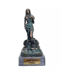 Venere Risorta Afrodite Zeus Figlia Dea Greca Bronzo Marmo Base 5,71in - Foto 1 di 4