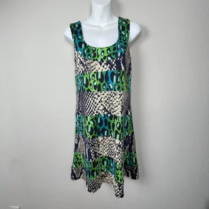 Diane von Furstenberg Silk Sheath Dress 4 Animal Mixed Print Cutout Chic - Picture 1 of 9